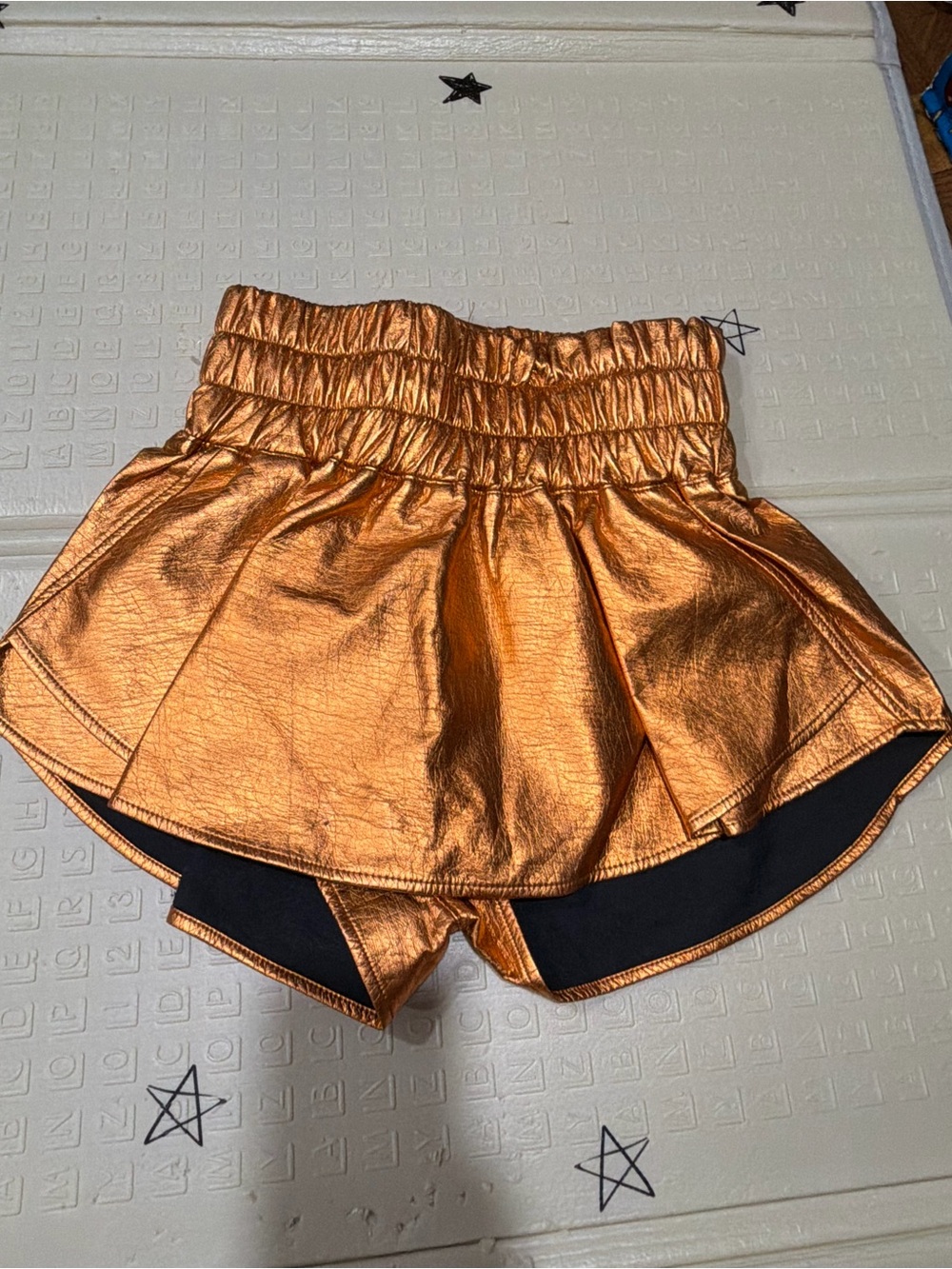 Peach Love California Metallic Copper Skort Shorts - Picture 5 of 6